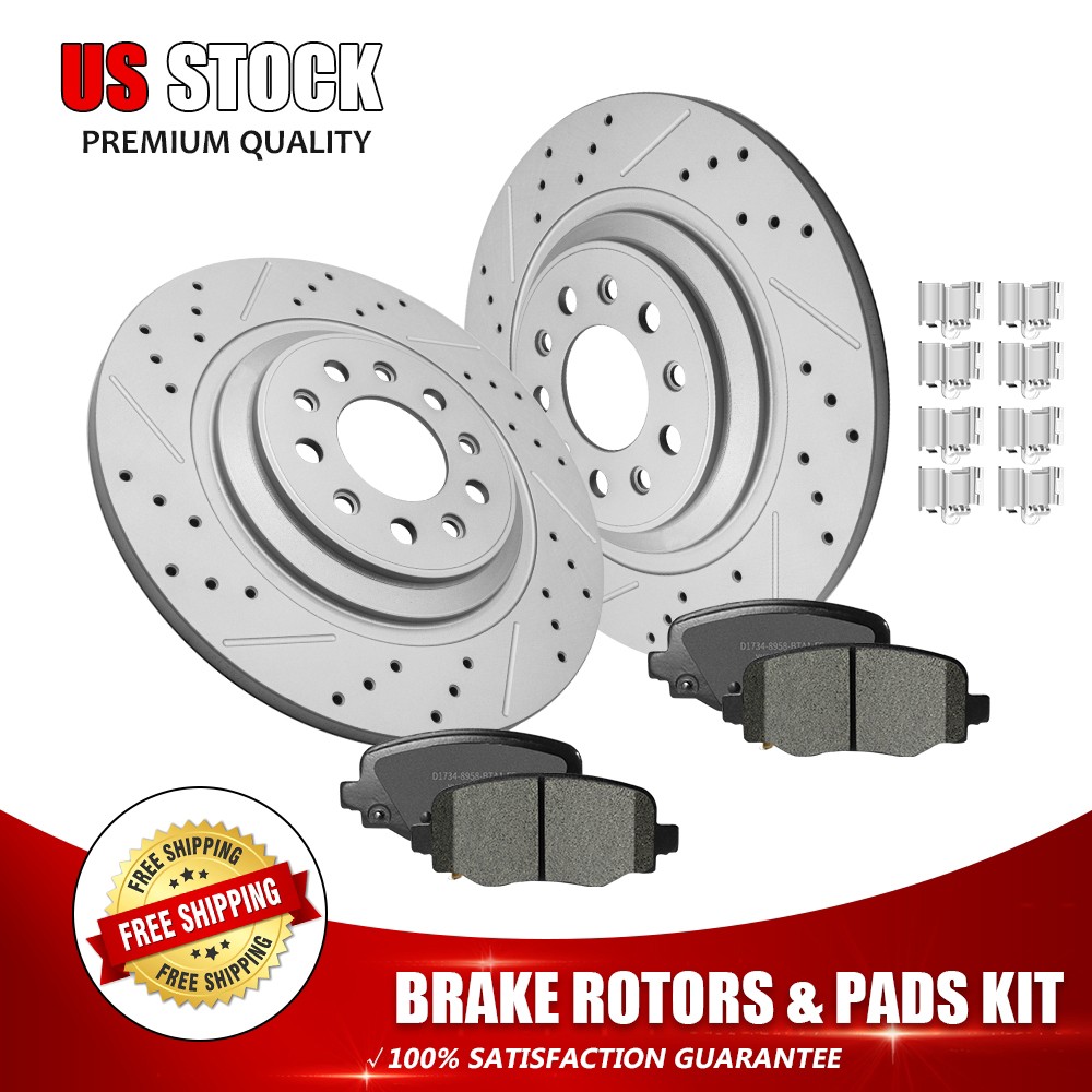 12.6″Rear Brake Rotors Ceramic Pads For 2014 2015 2016 2017-2022 Jeep Cherokee