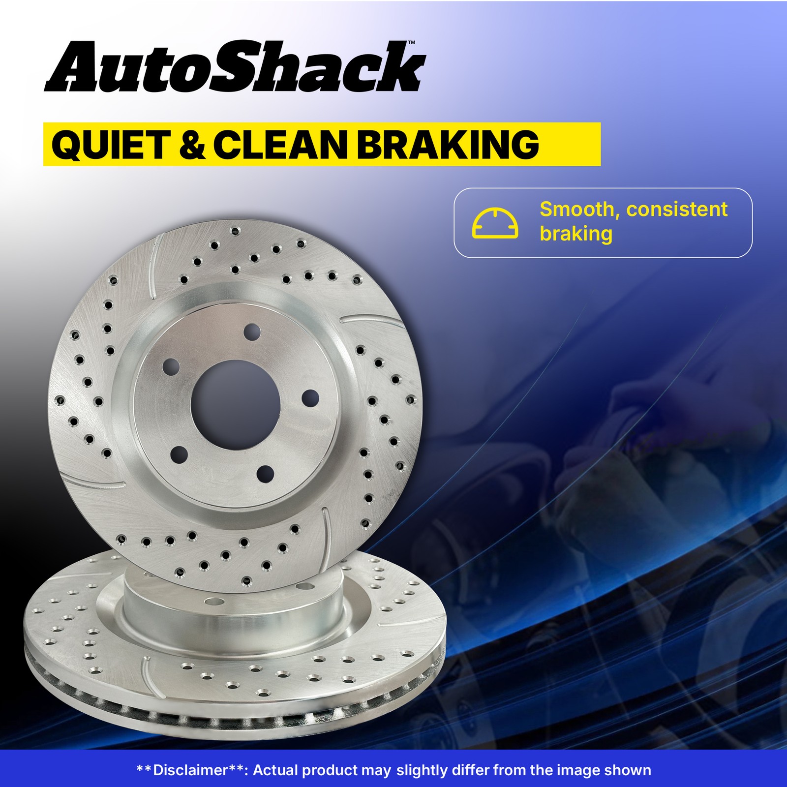 Front Drilled Slotted Brake Rotors Silver Pair 2 for 2002-2018 Ram 1500 5.7L V8
