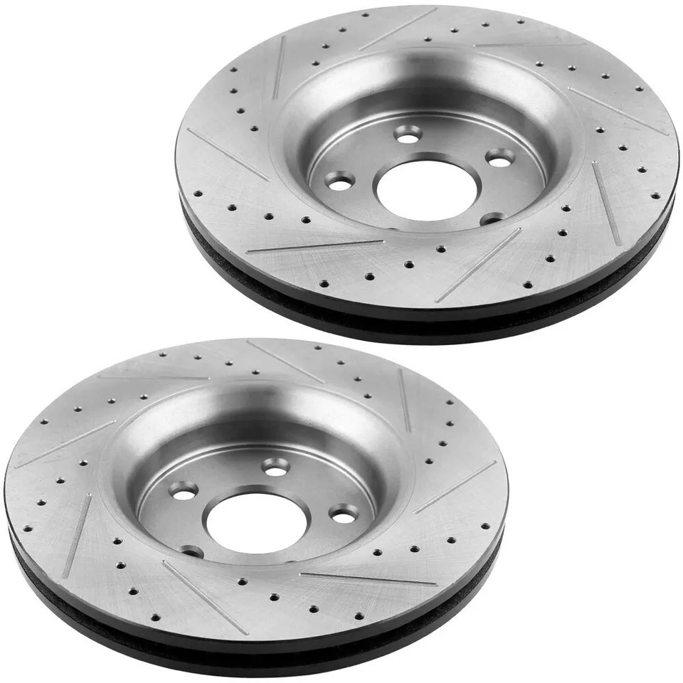 Front Rear Drilled Rotor Brake Pad For Toyota Camry Lexus ES300h 2013 2014 2015