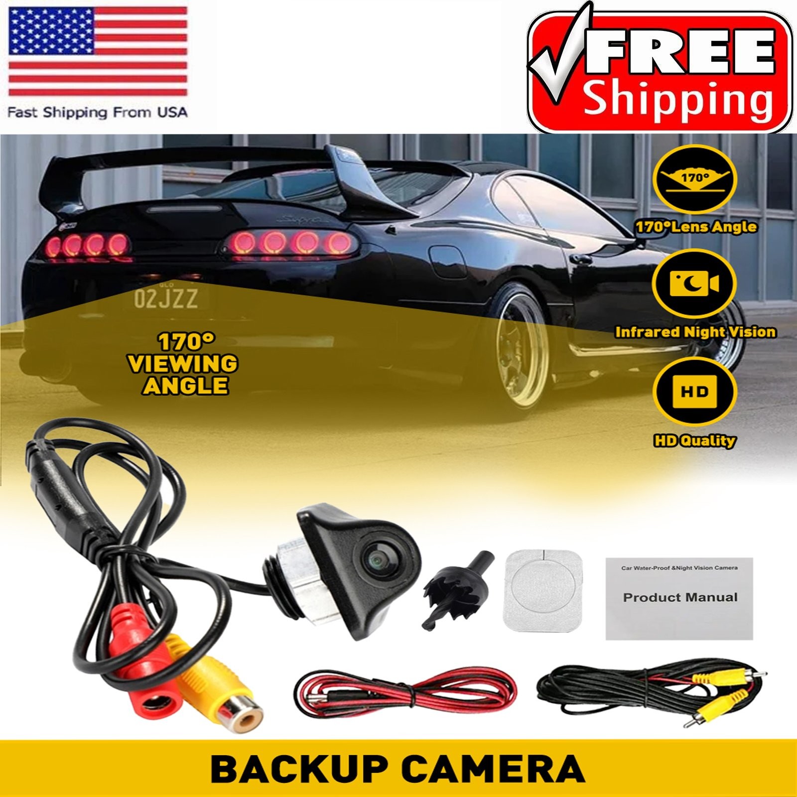1-10 170 Reverse HD Rear Backup Camera View Night Cam Parking Vision Universal