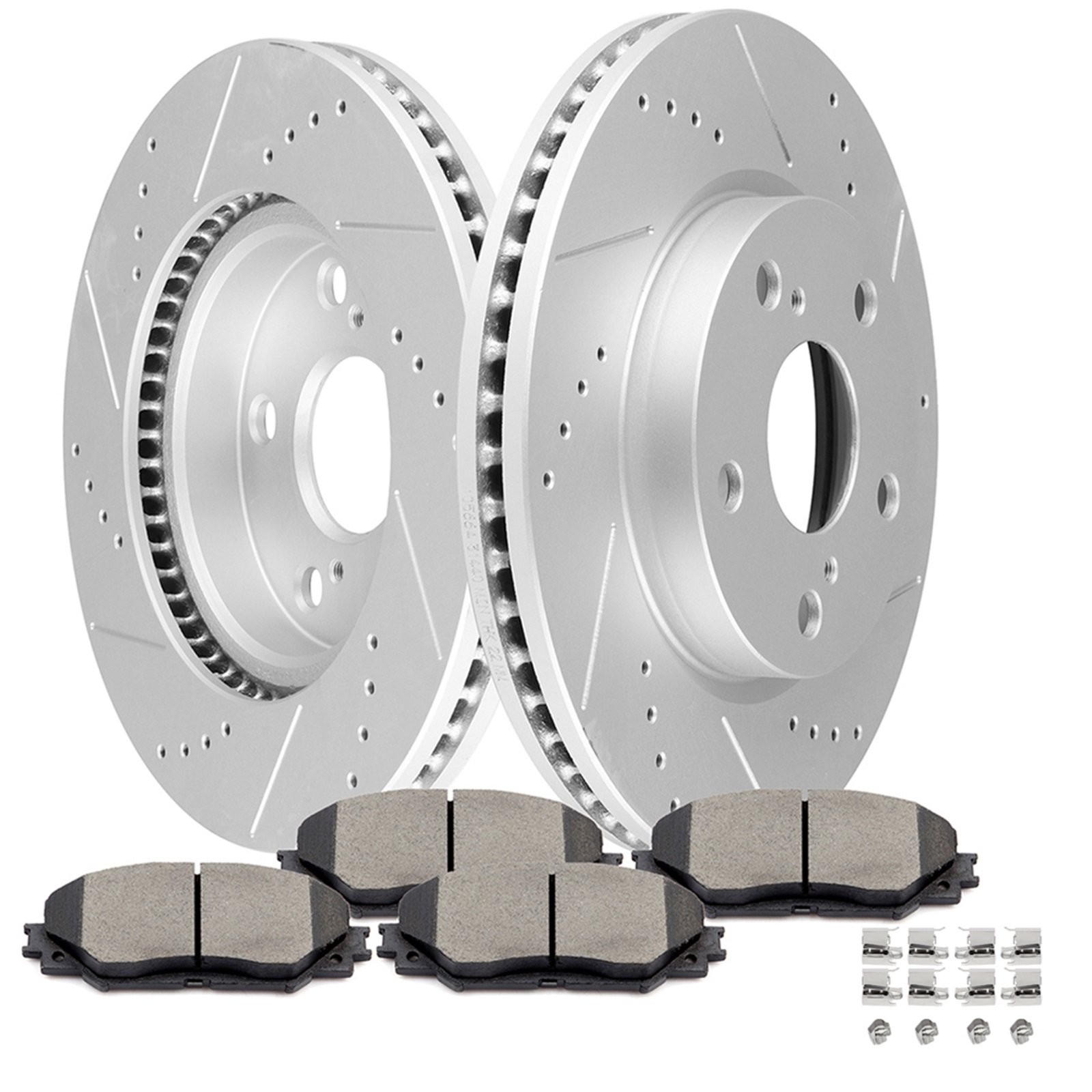 Front Ceramic Brake Pads And Rotors For 2006-2012 Toyota RAV4 2008-2015 Scion xB
