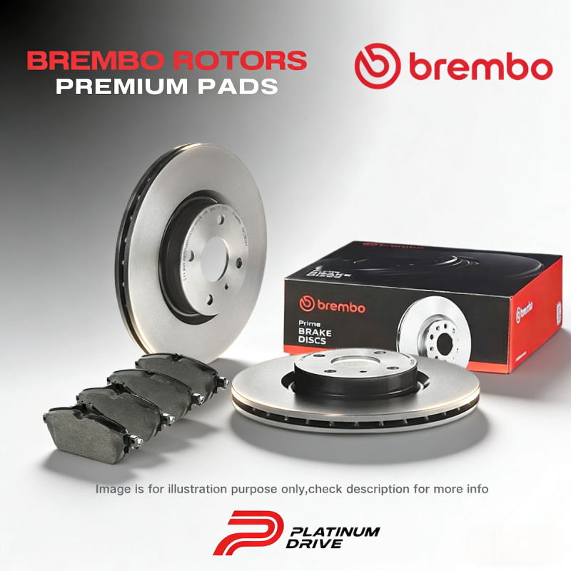 1 Pair Front Brembo Disc Rotors+KDH Brake Pads for VW Caddy SAB SAJ 05-20 288mm