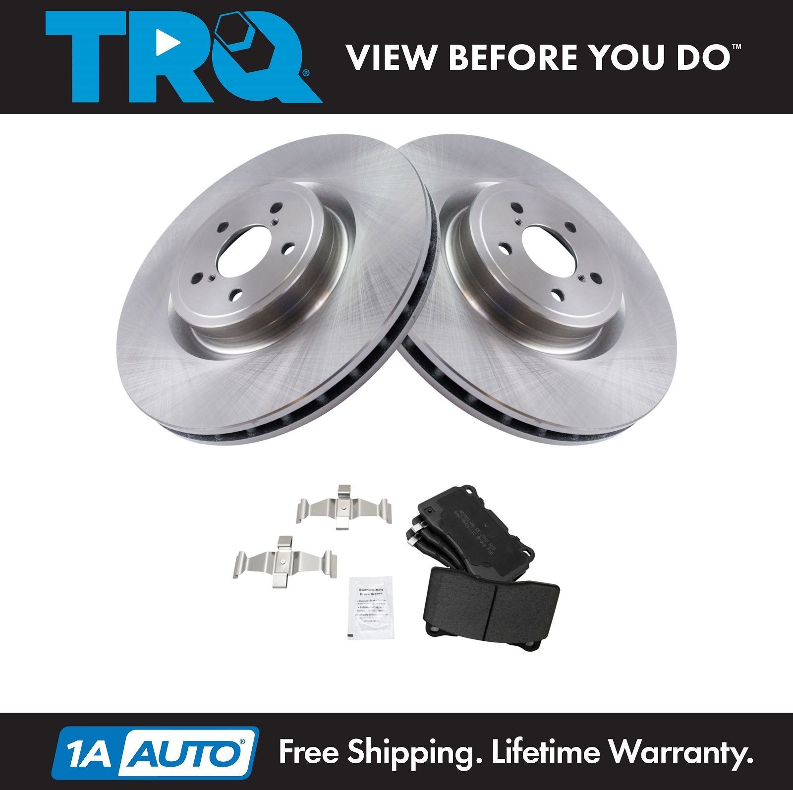 TRQ Front Posi Metallic Brake Pad & Rotor Kit Set for 2004-2020 Subaru WRX STI