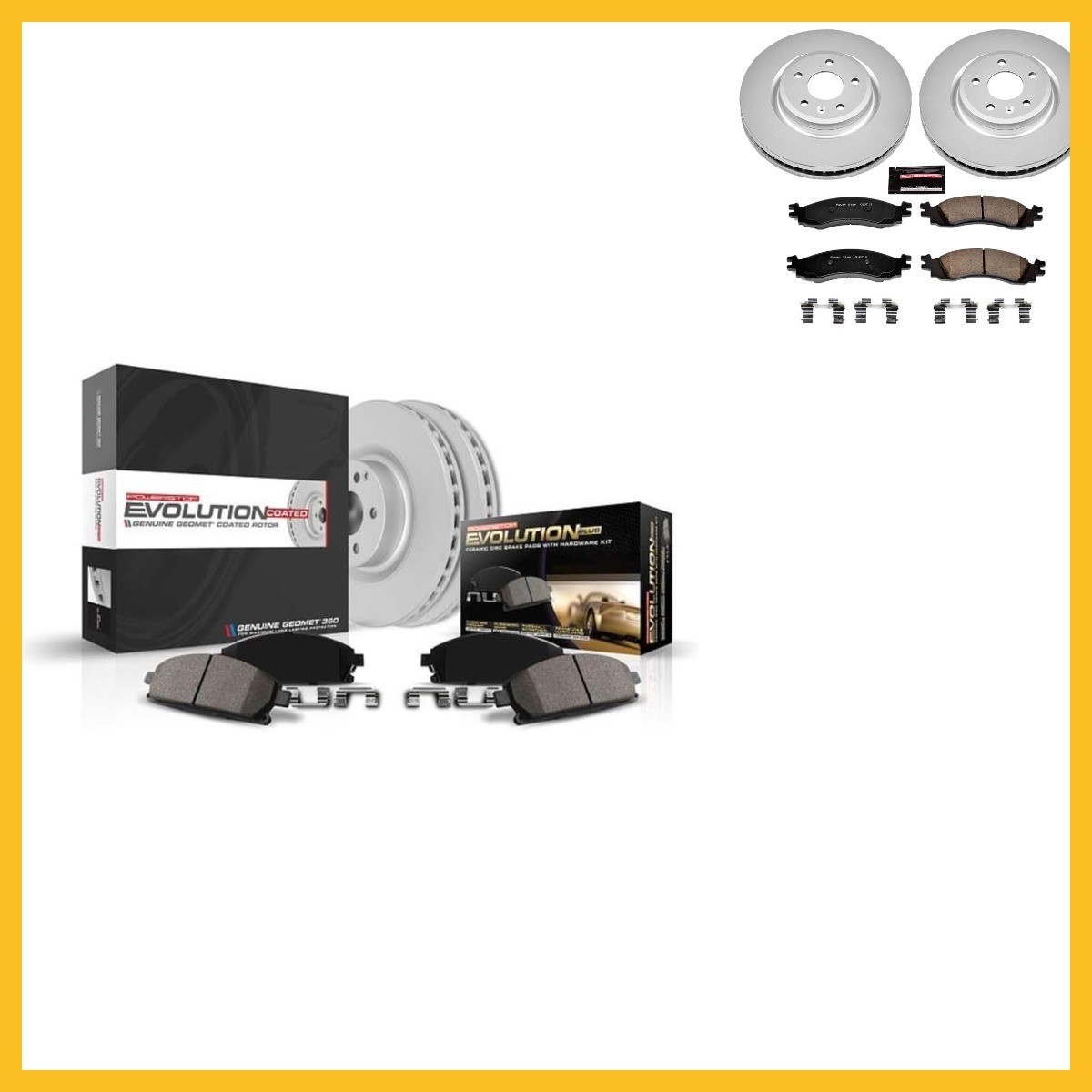 PowerStop Front Brake Kit for Ford Taurus 2011-12 – Fully-Coated Disc Rotors wit