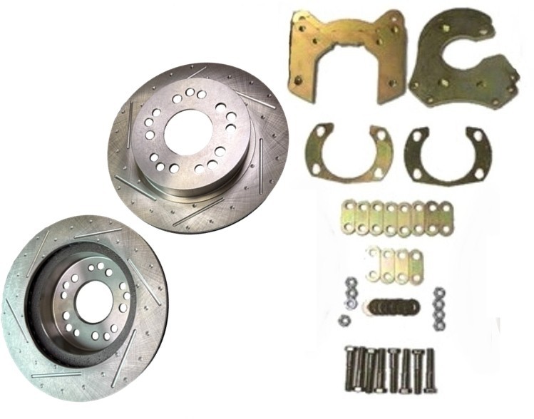 9″ Ford Street Rod Bolt On Slotted/Dimpled Rear Disc Brake Kit with 5X5 BP