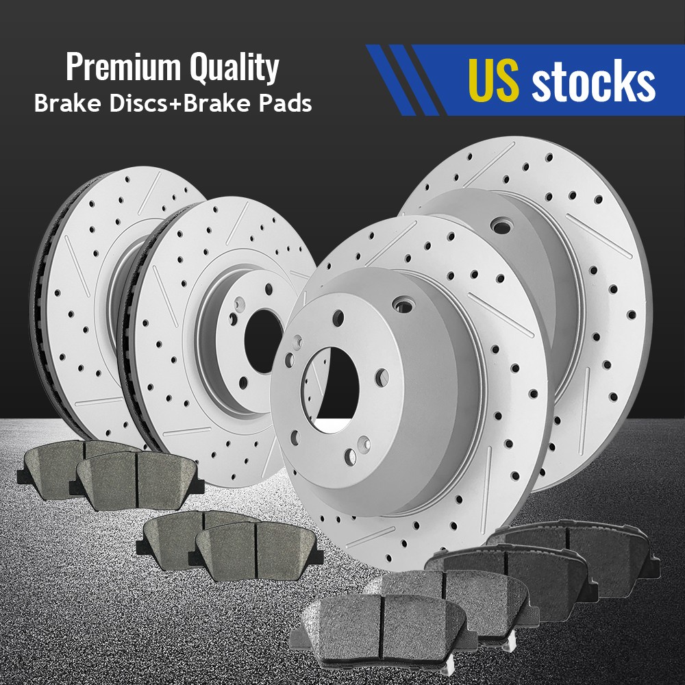 Front and Rear Brake Rotors & Pads for Kia Sorento Hyundai Santa Fe Sport 2.4L