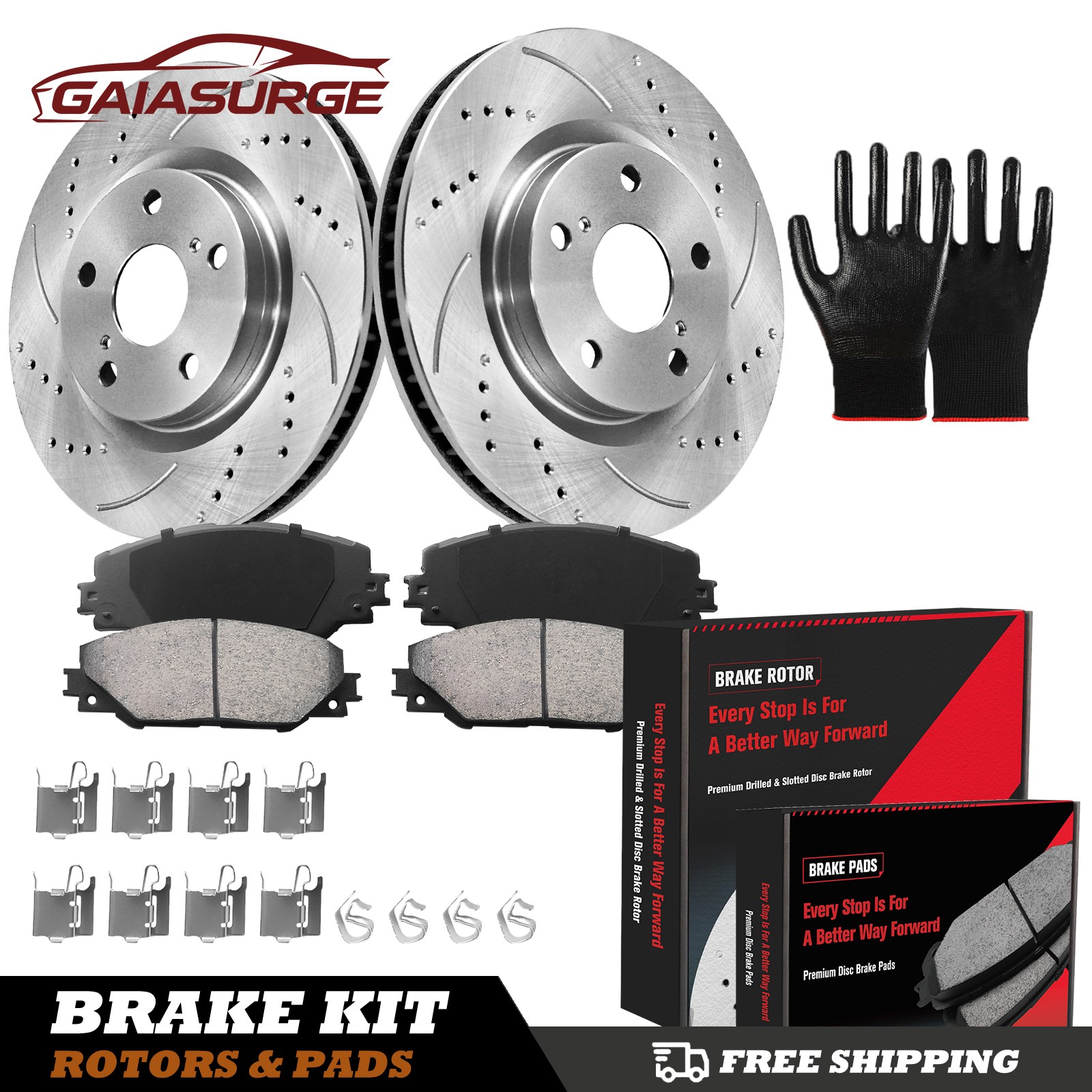 11.7″ Front + 11.1″ Rear Disc Rotors Ceramic Pads for 2006 2007-2018 Toyota RAV4