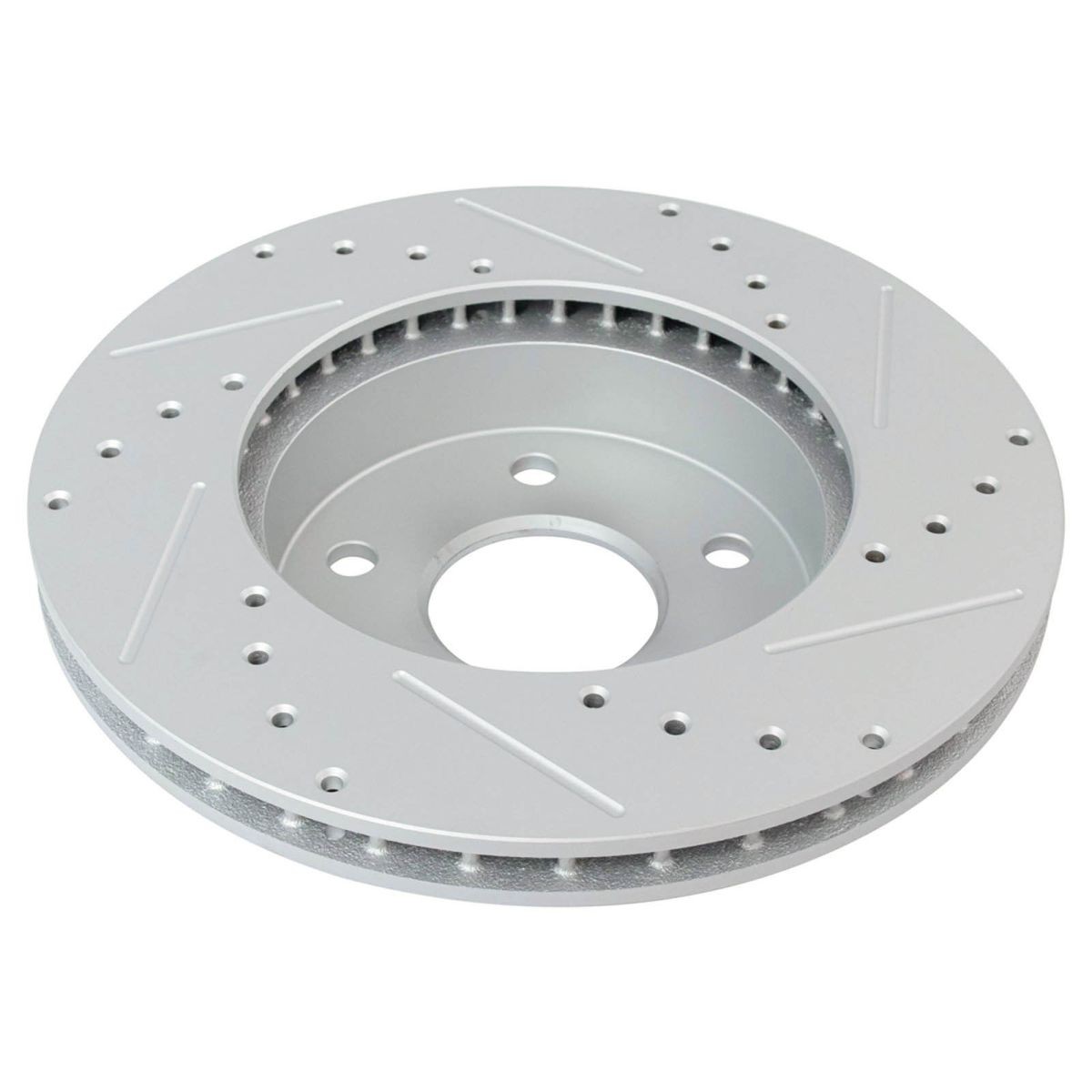 TRQ Performance Drilled Slotted Rotor & Ceramic Brake Pad Front Kit