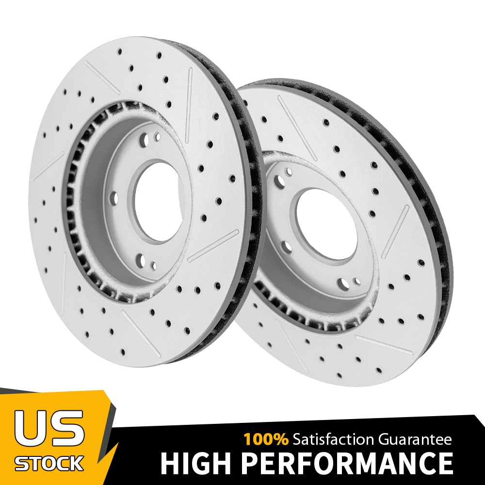 2PCS 280mm Front Drilled Slotted Brake Rotors for KIA Soul Kia Forte Koup Forte5