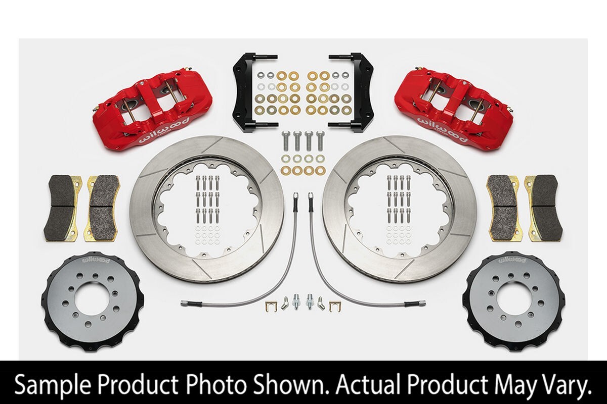 Wilwood AERO6 Front Big Brake Kit Red 14.00 inch Slotted BMW M3 E46 01-06 S54B32