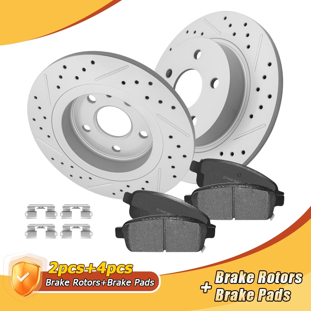 268mm Rear Drilled Brake Rotors+Ceramic Pads for Chevy Cruze Sonic Trax Encore
