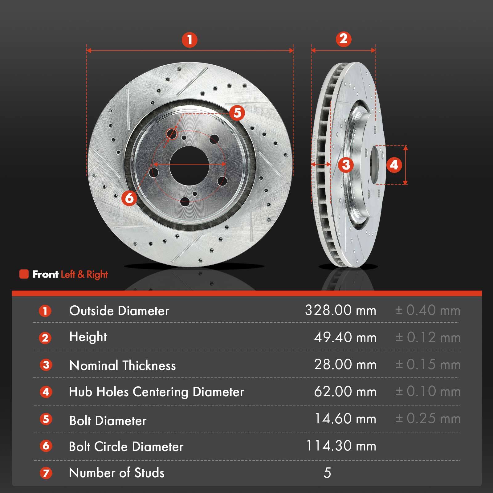 12x Front & Rear Left & Right Drilled Rotors & Brake Pads for Lexus RX350 RX350L