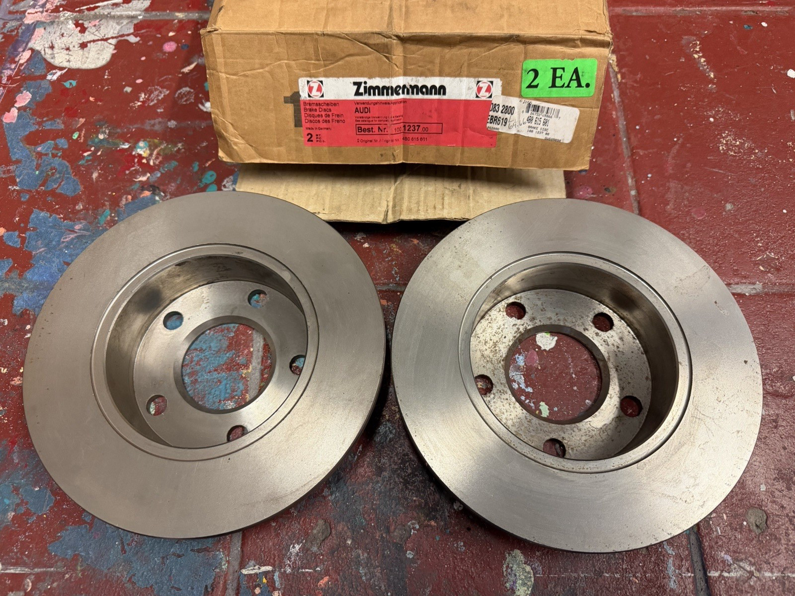 1997-2005 AUDI VW Zimmermann OEM Rear Brake Discs 4B0 615 601 A4 A6 S6 AllRoad