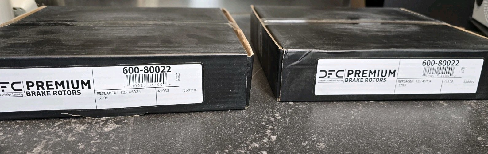 New Pair (2) Dynamic Friction Company 600-80022 Disc Brake Rotors 2