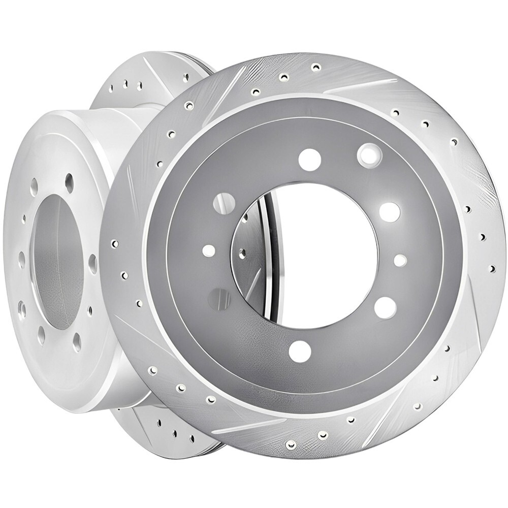 Rear Vented Disc Brake Rotors Drilled-Slotted 2PCS for Lexus LX450 97-96 335mm