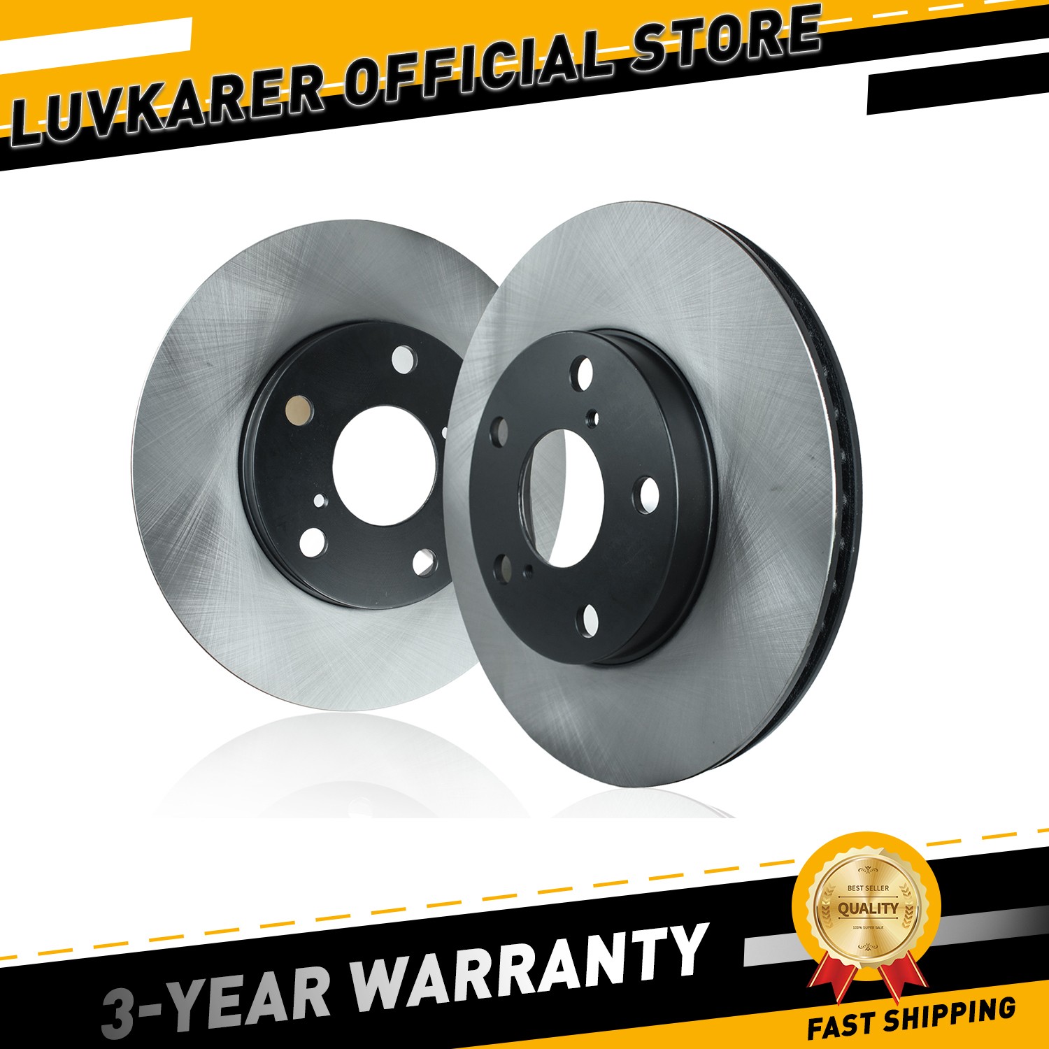 2×Front Left+Right Solid Disc Brake Rotor For 2001-2005 Toyota RAV4 4351242030