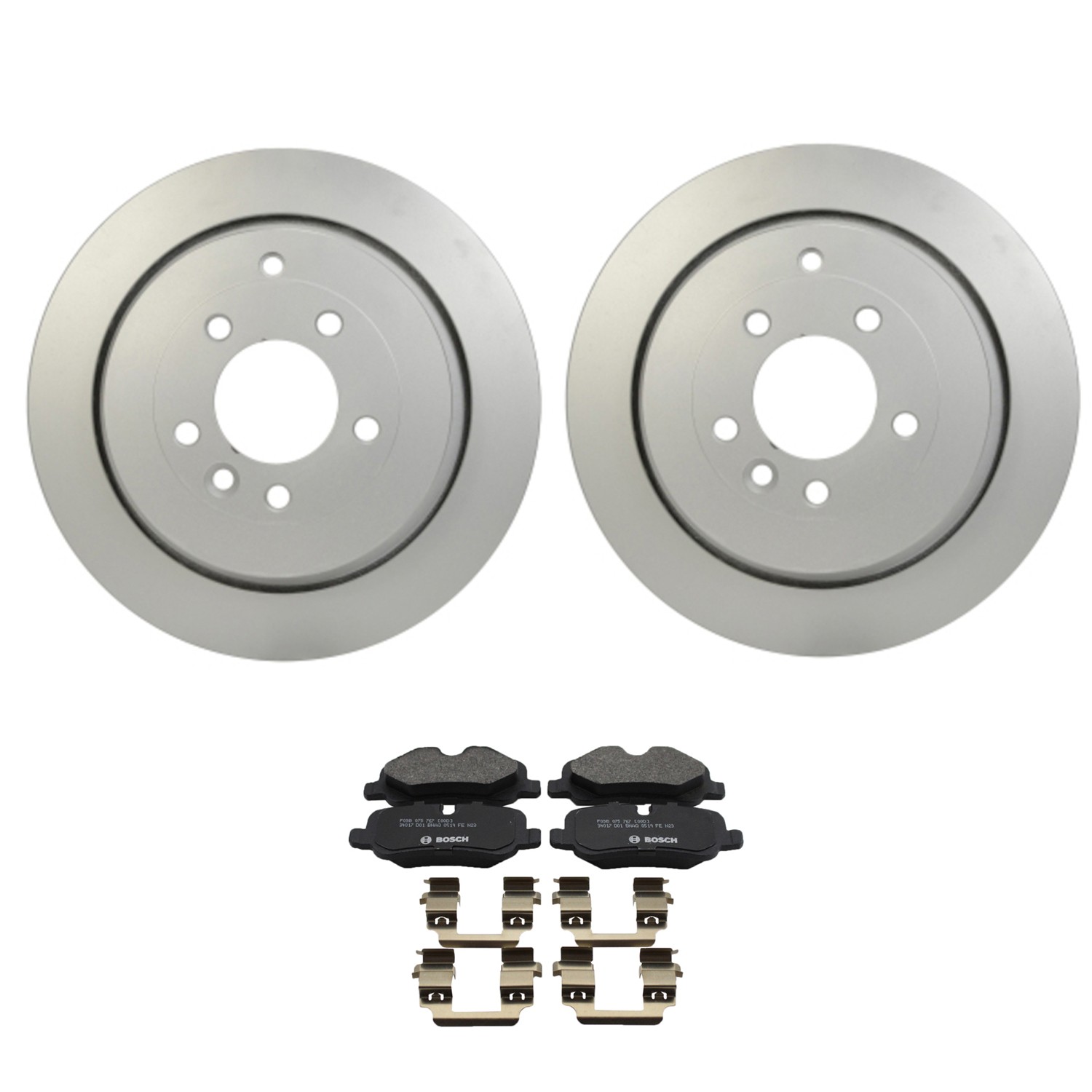 Hella Rear Rotors Bosch QuietCast Semi-Met Disc Brake Pad Kit For Land Rover LR4