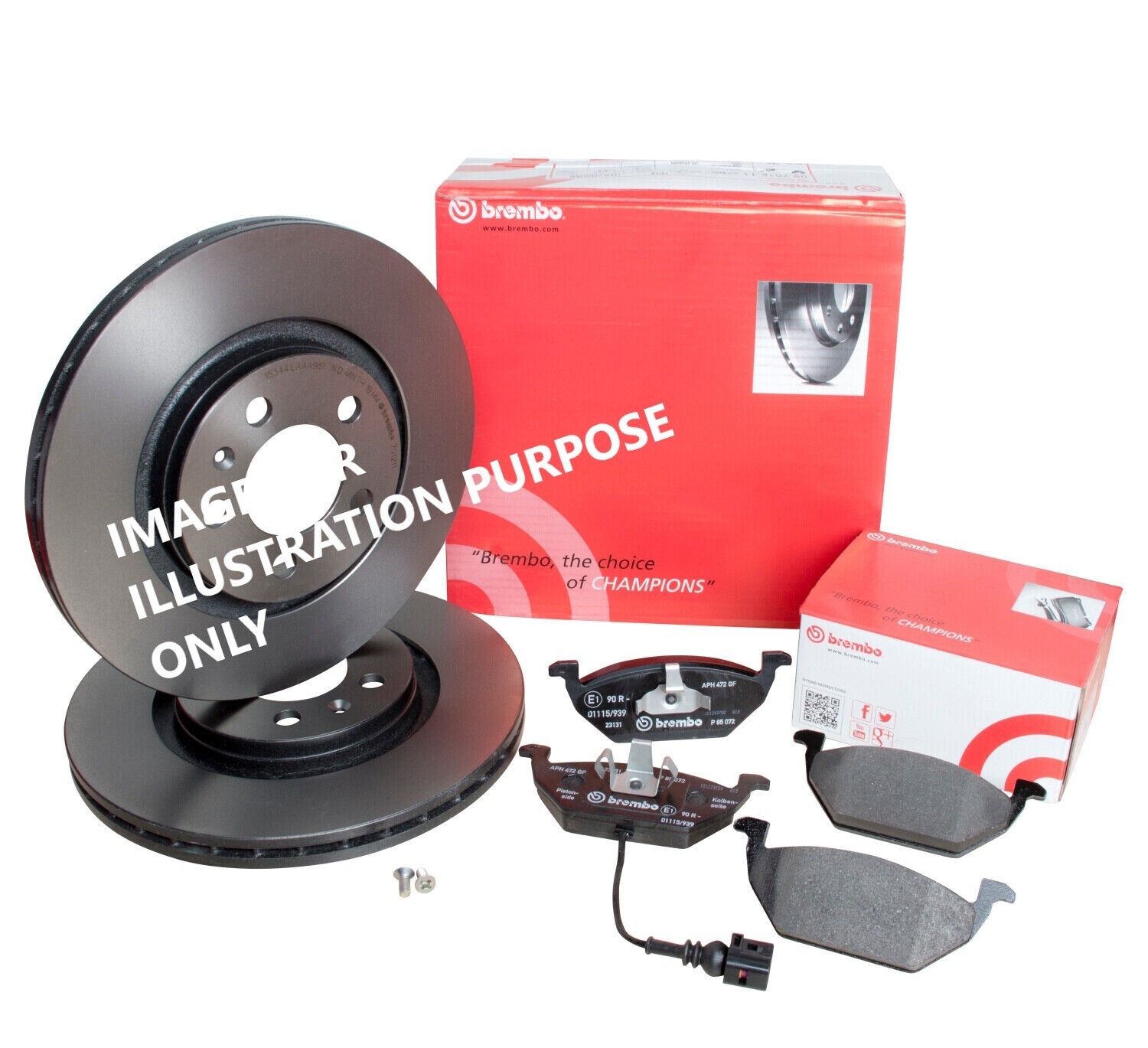 FOR VOLKESWAGEN Polo 1.2 TDI 75 MK5 BREMBO FRONT BRAKE DISCS 256MM&BRAKE PAD SET