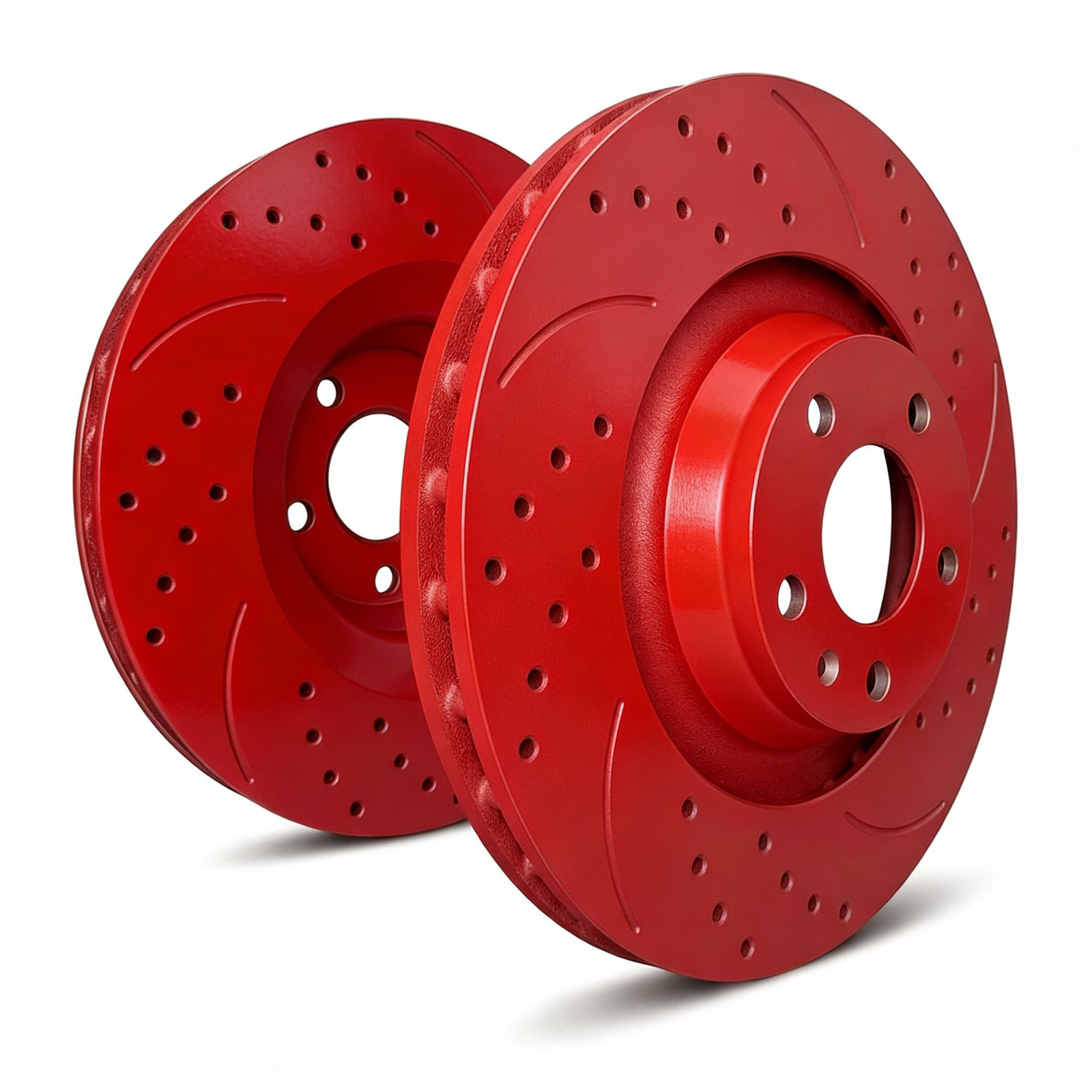 SP Perf. S47-403-R Drill/Slott Red Rear Rotors for 05-09 Subaru Legacy/Outback