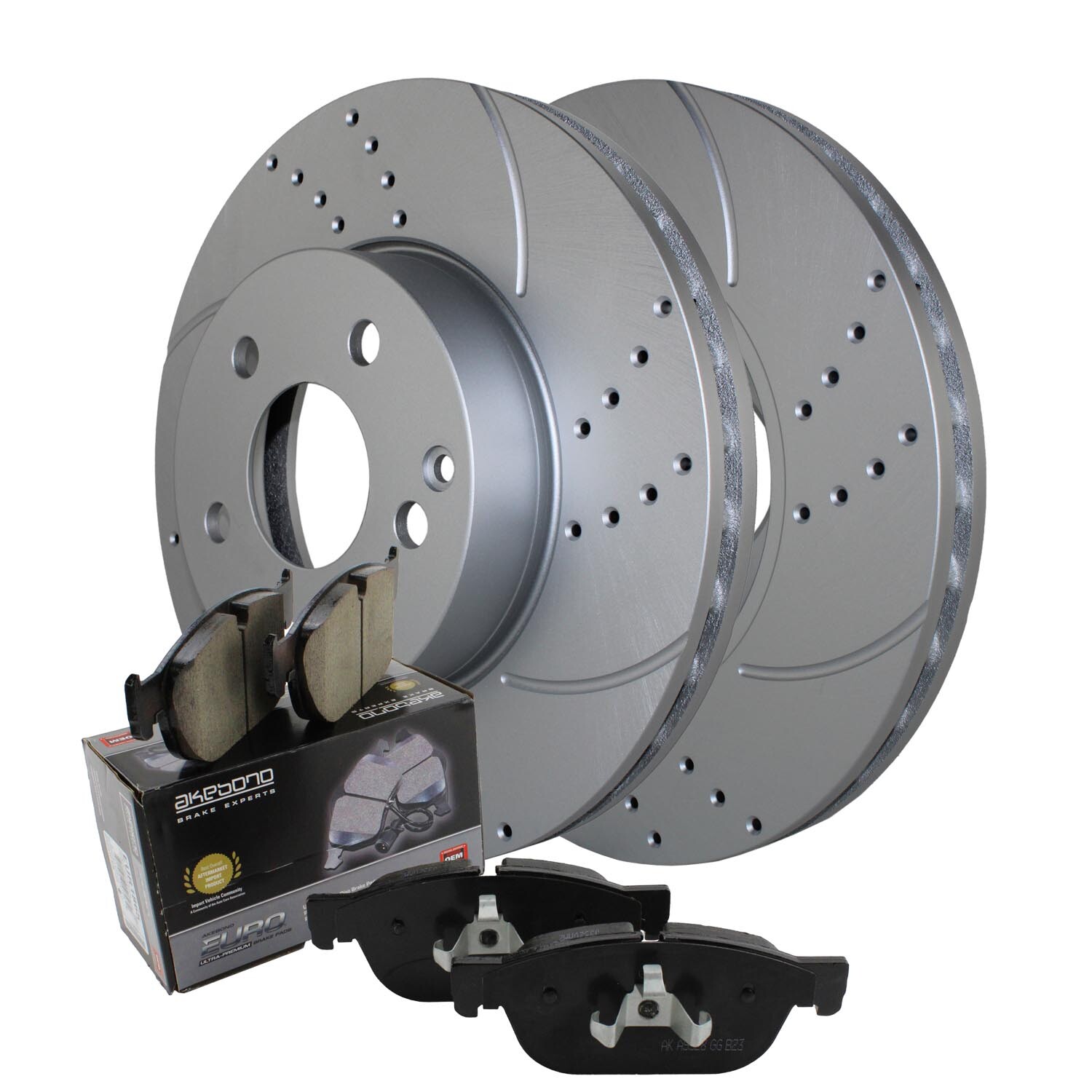 Front Brake Kit 295mm Drilled Rotors Akebono Ceramic Pads For MB W204 C204 R172