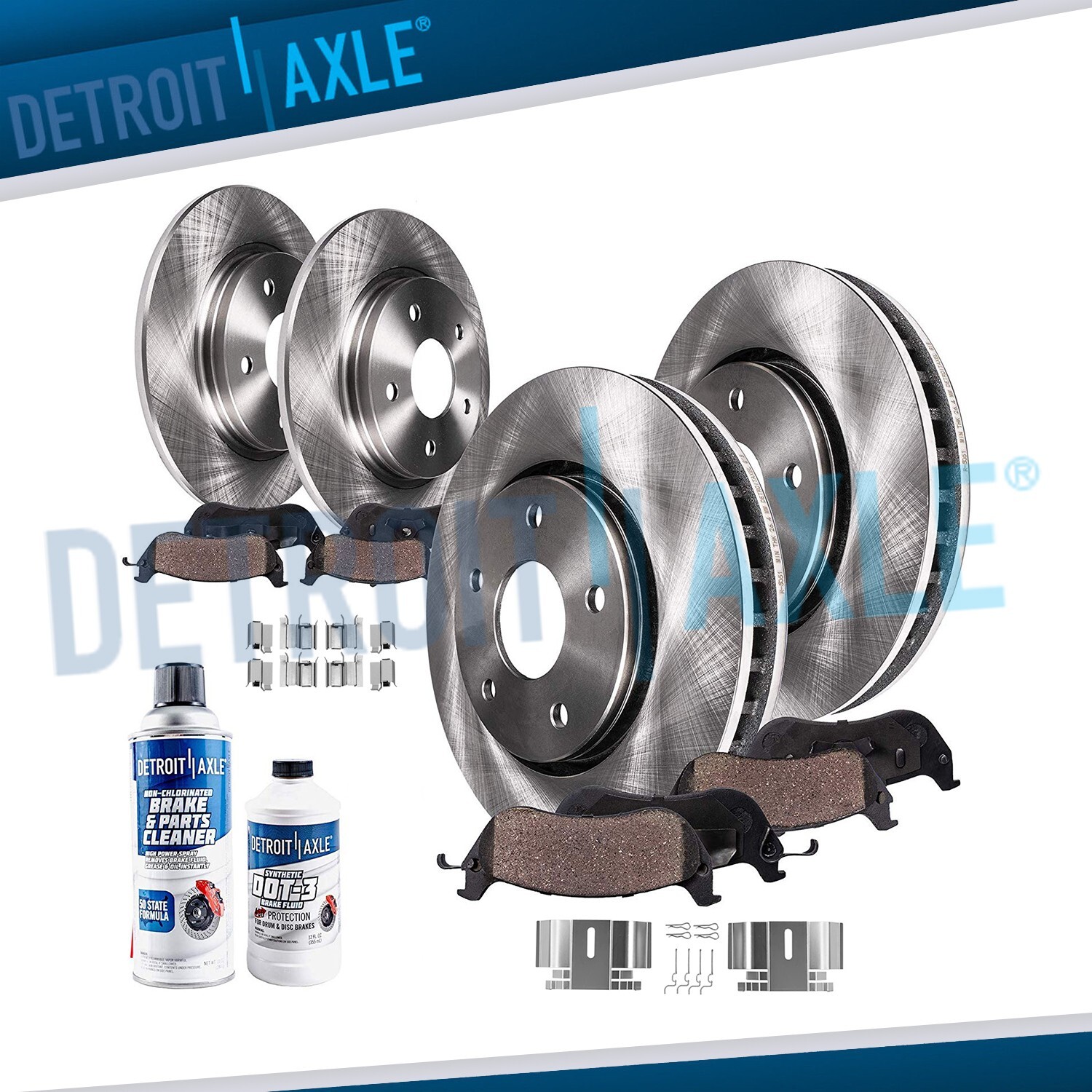 Front and Rear DISC Brake Rotors + Ceramic Pads Kit for 2004 2005 Toyota RAV4