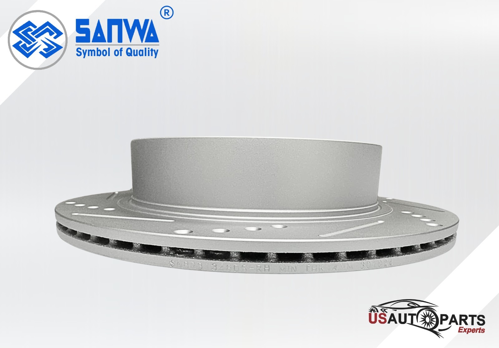 SANWA REAR RH BRAKE ROTOR VENTED & GEOMET COATED D&S 308mm FOR NISSAN QX60 13-24