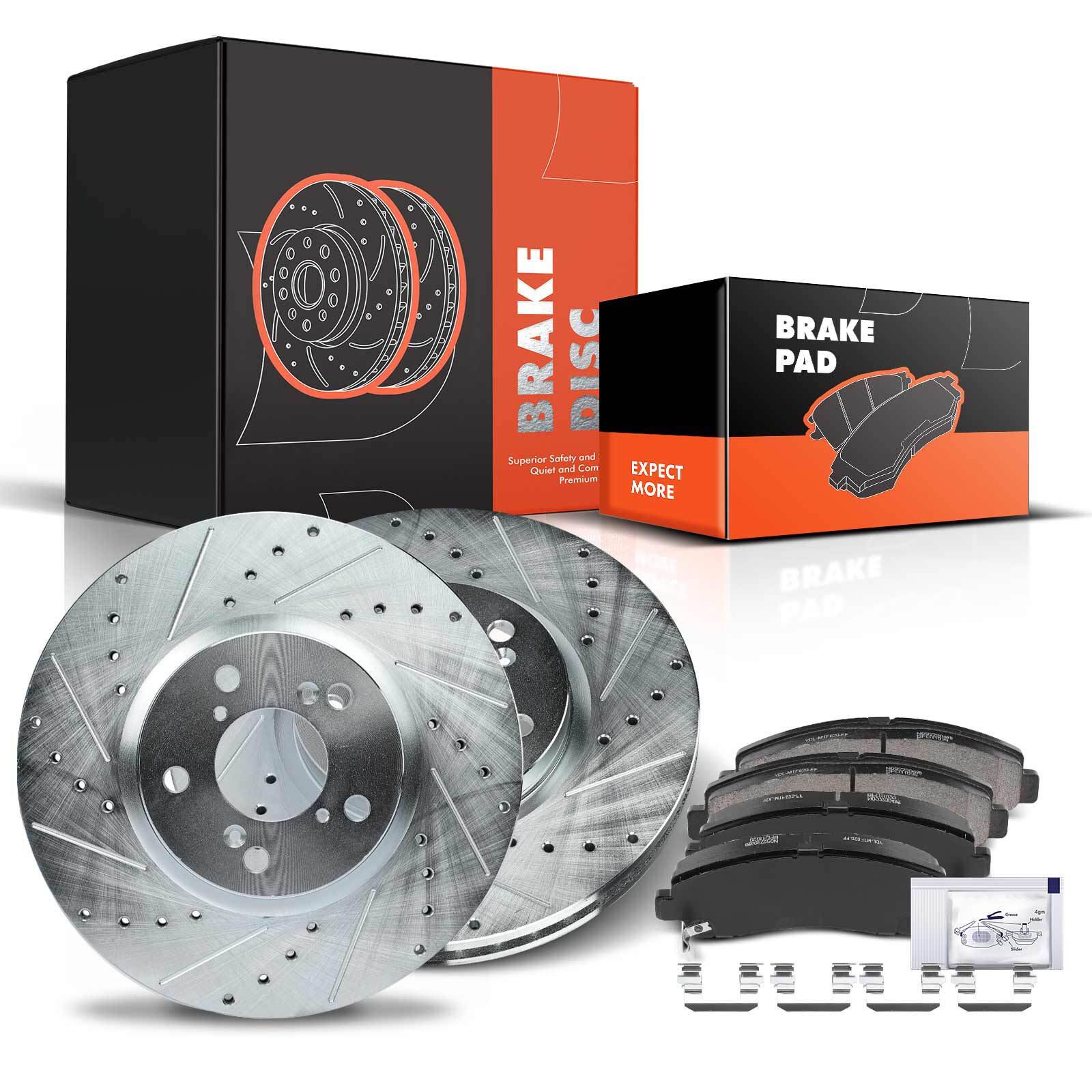 6x Drilled Brake Rotors & Pad for Honda Ridgeline 06-11 3.5L Front Left & Right