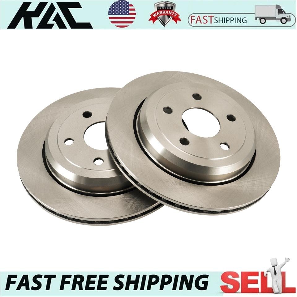 2x Rear Vented Disc Brake Rotors for 2011-2020 Dodge Durango Jeep Grand Cherokee