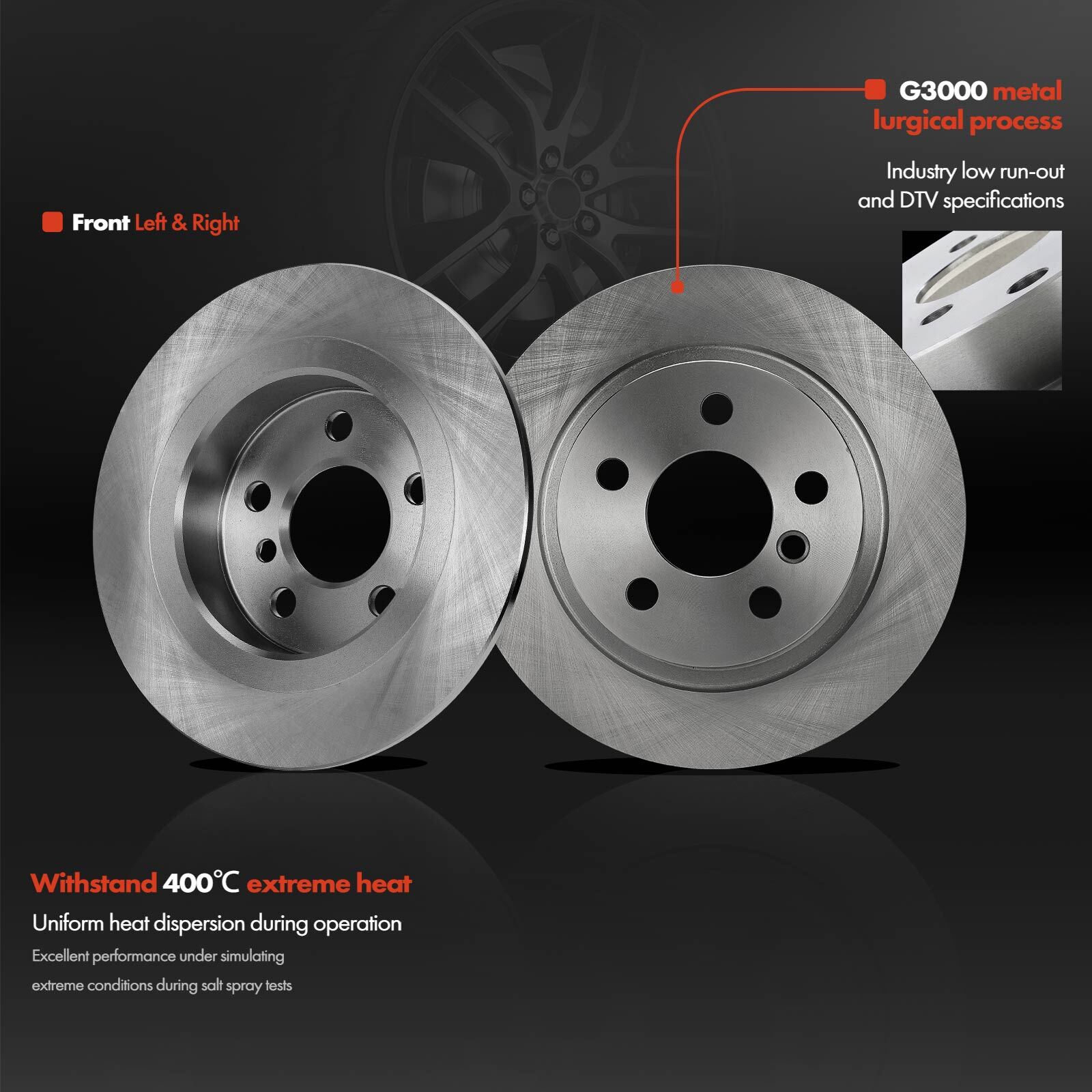 12pcs Front & Rear Side Disc Rotors & Brake Pads for BMW I01 i3 2014-2016 4 Door