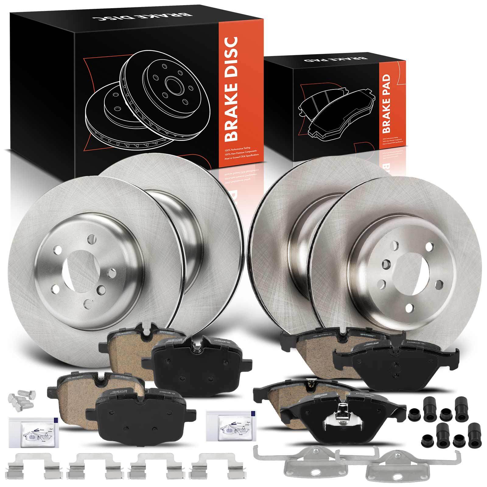 12Pcs Disc Brake Rotors & Brake Pads for BMW F10 535i F12/F13 640i Front & Rear