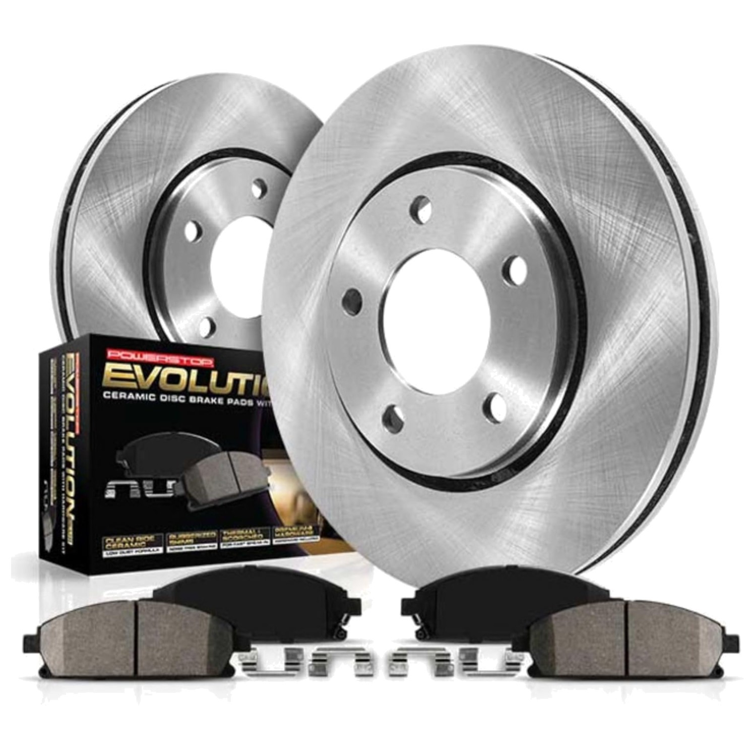 Front Brake Kit with Low-Dust Z17 Pads & Smooth Rotors for Select Toyota Models