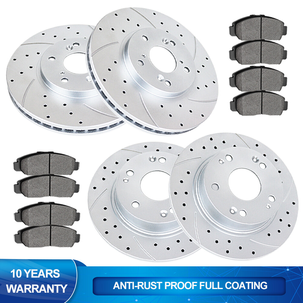 Front Rear Brake Rotors Disc Brakes Pads for 2008-2012 2014-2017 Honda Accord LX