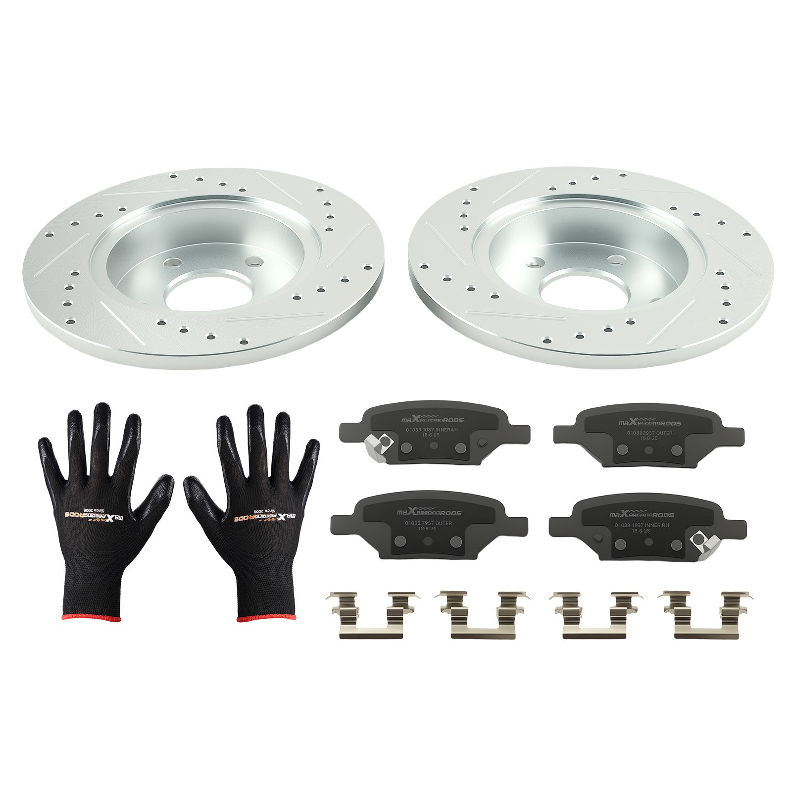 Rear Drilled Brake Rotors+Ceramic Pads for Pontiac Pursuit 2006 S-55094 P-1033