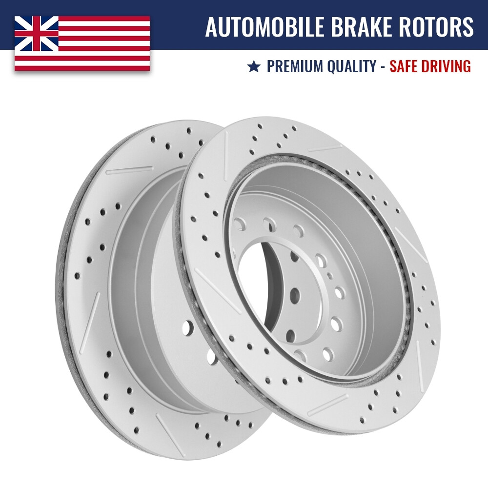 Rear Drilled Brake Rotors for Toyota 4Runner FJ Cruiser Sequoia Lexus GX470