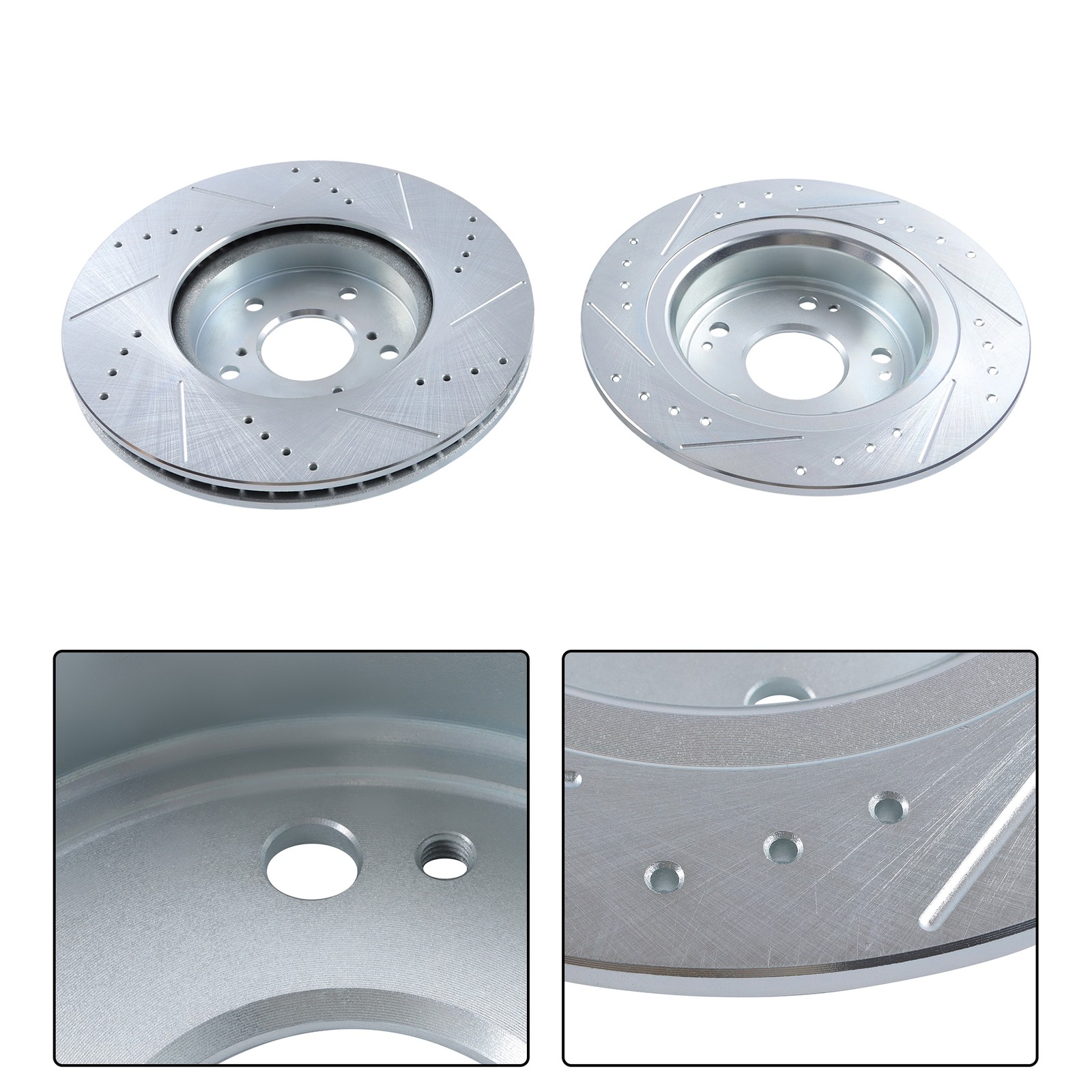 12pcs Front & Rear Left & Right Drilled Rotor & Brake Pad For Honda Accord 18-22