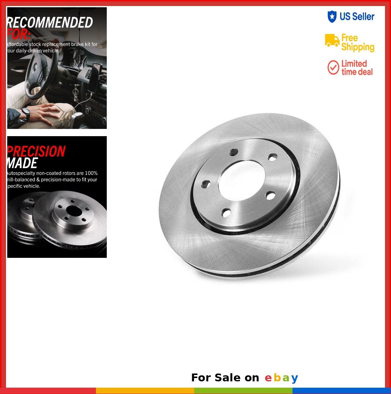 Rear Brake Rotor One Stock Replacement Direct Bolt On For Trucks SUVs