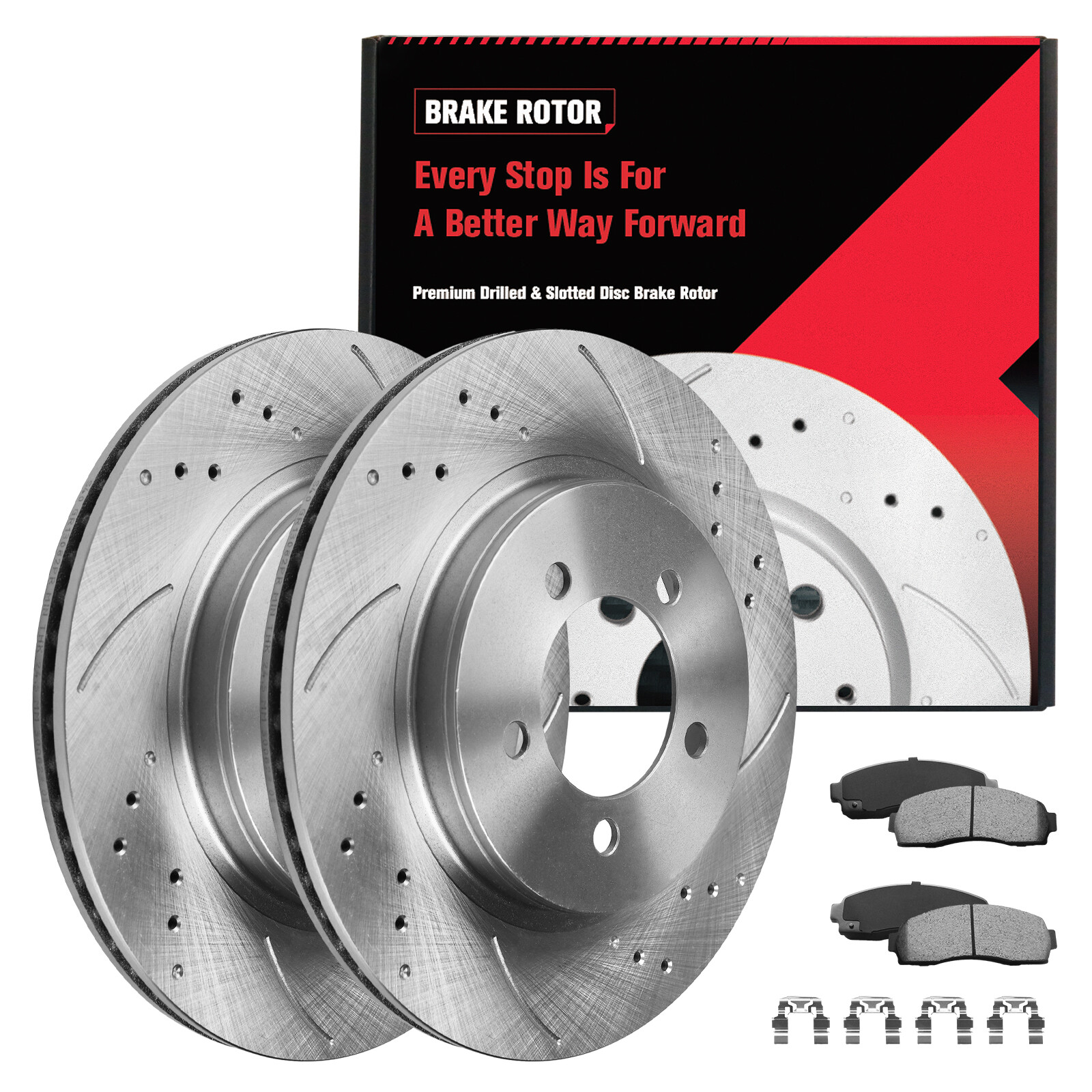 Front Drilled Rotors Ceramic Brake Pads for 2002-2004 2005 Ford Explorer Mercury