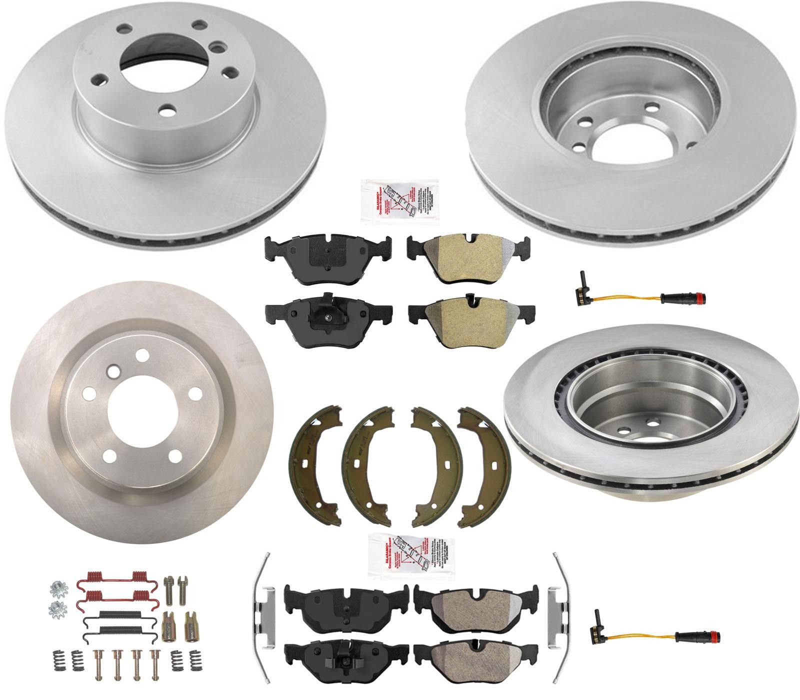 Front & Rear Brake Rotors & Ceramic Pads Sensors for 08-2013 BMW 128i