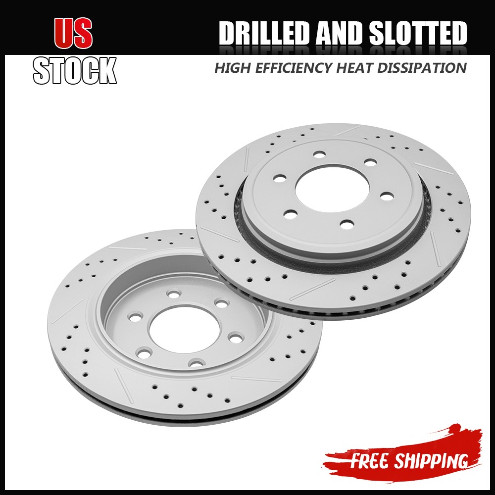 2x Rear Brake Disc Rotors for 2015-2017 Ford F-150 Electronic Parking Brakes