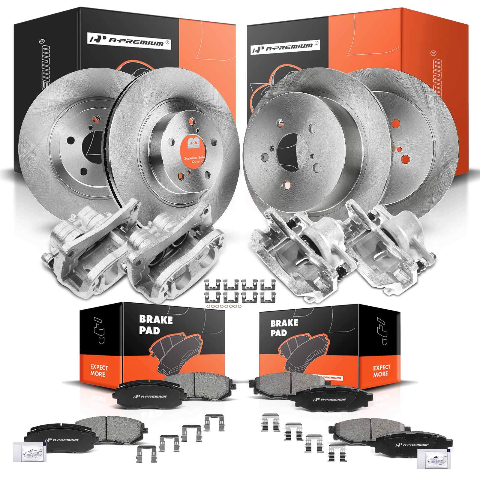 Front & Rear Disc Brake Rotors & Brake Pads+ Brake Calipers for Subaru Outback