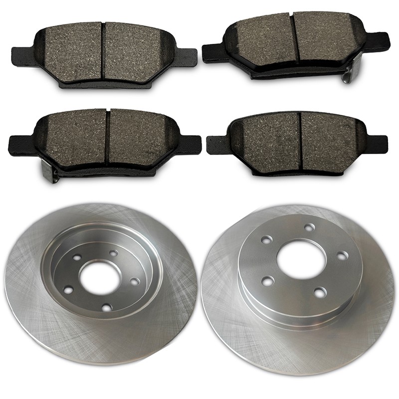 6pcs For Chevrolet Malibu 2004 – 2012 Disc Rotors + Ceramic Brake Pads Rear Kits