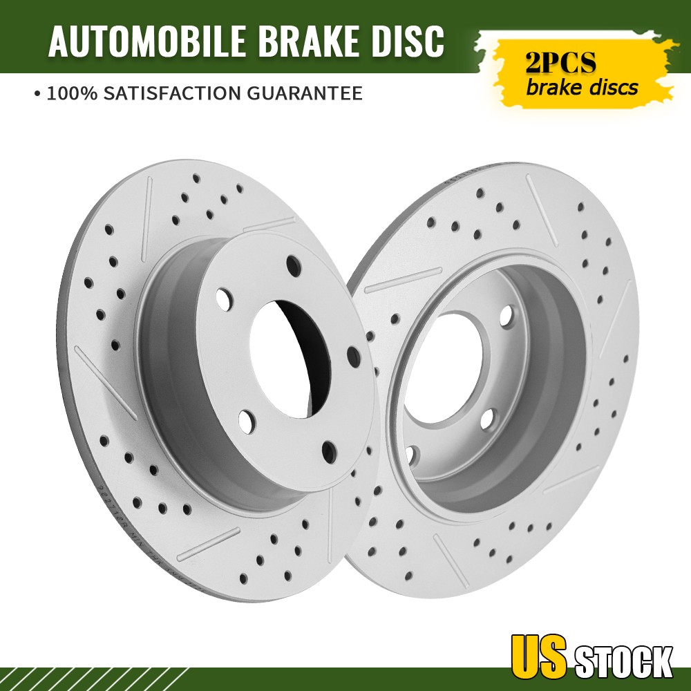 2Pcs Rear Drilled Disc Brake Rotors Set for 2020 2021 2022-2025 Nissan Sentra