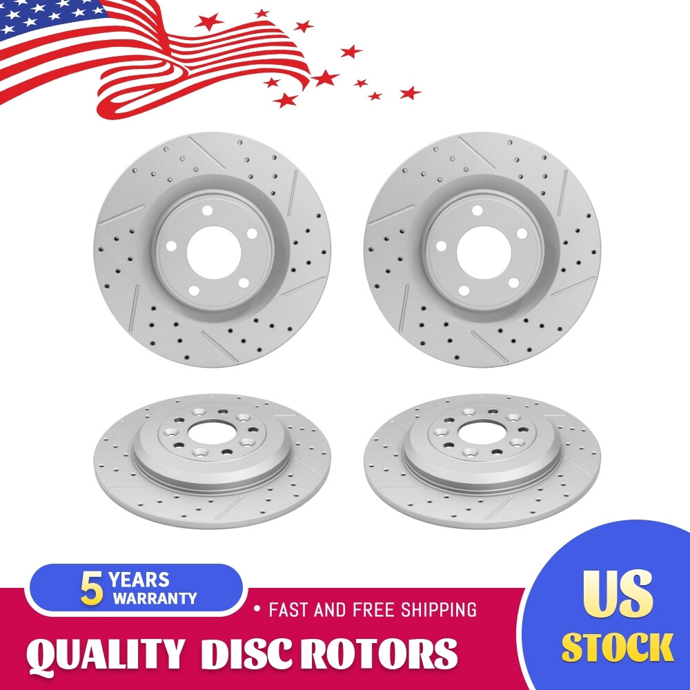 Front Rear Drilled Brake Disc Rotors for 2011 – 2015 Ford Edge Lincoln MKX