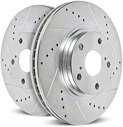 PowerStop AR85153XPR Front Drilled Slotted Brake Rotor Pair For Ford F250 F350