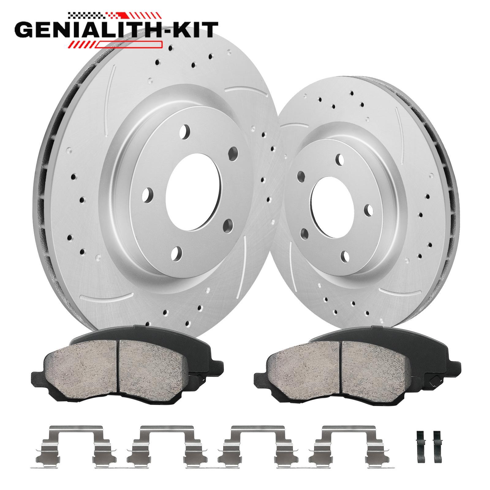 Front Drilled Rotors + Brake Pads for Chrysler 200 Sebring Dodge Avenger Caliber