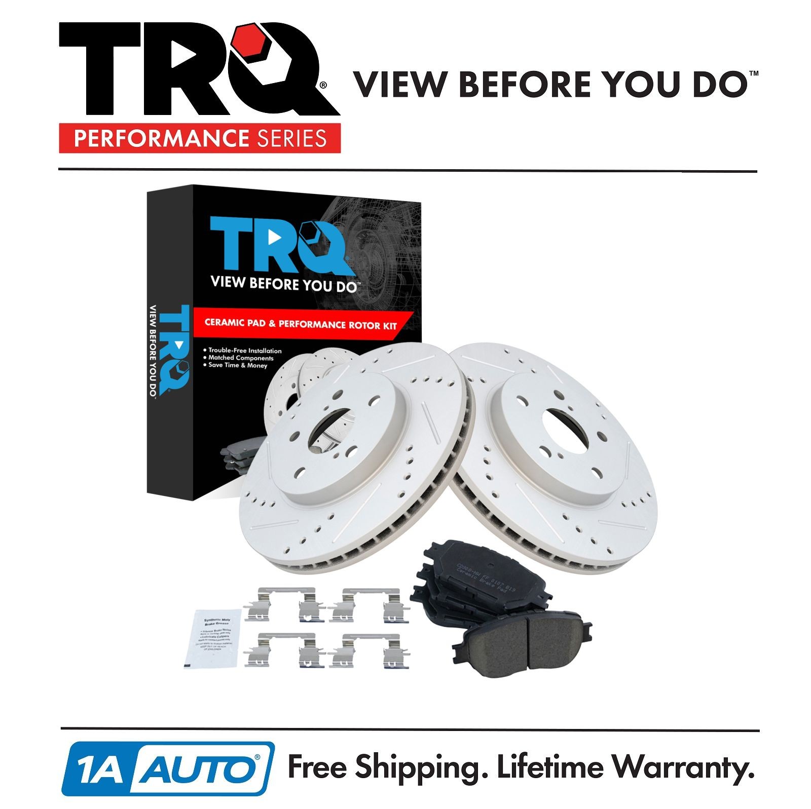 TRQ Performance Brake Pad & Rotor Kit Performance Fits Lexus Toyota
