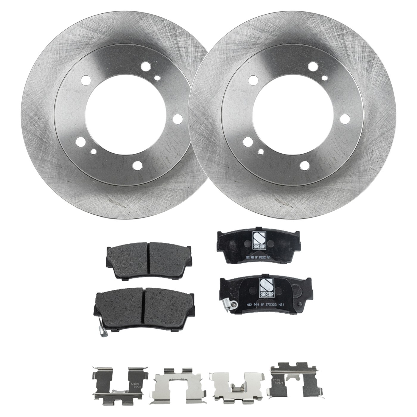 Front Brake Disc and Pad Kit For 89-97 Geo Tracker Semi-Metallic Plain Surface
