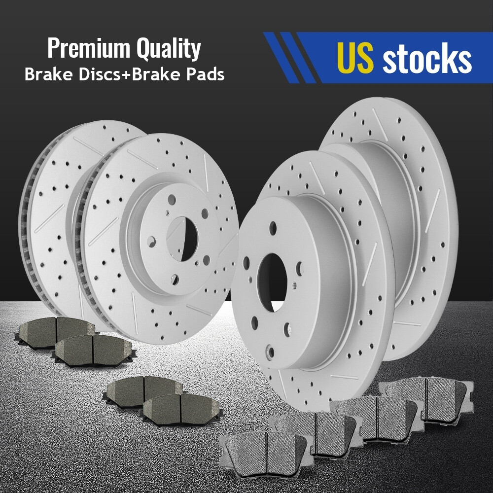 Front & Rear Drilled Rotors + Ceramic Brake Pads Kit for 2006 – 2018 Toyota Rav4