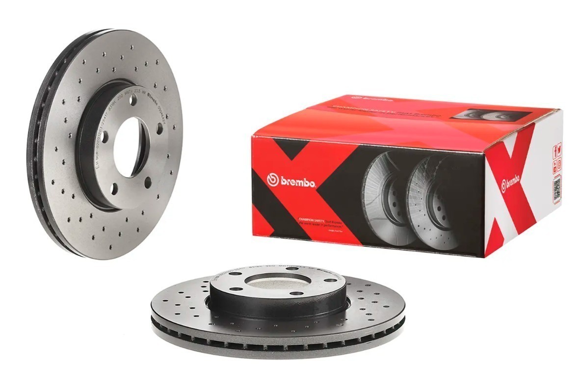 Brembo 09.9464.2X Xtra UV Coated Drilled Vented Brake Rotors – Front Pair