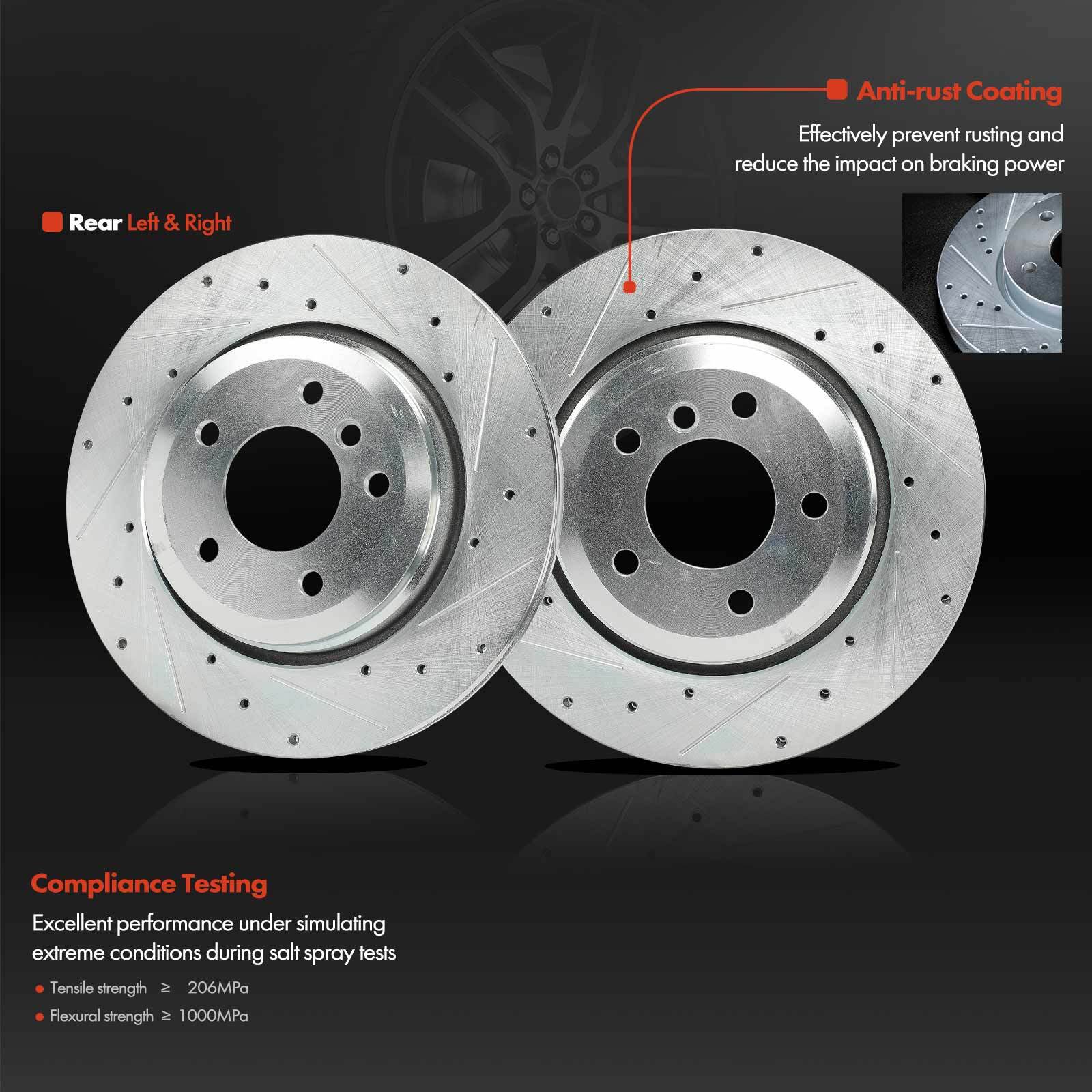 2x Drilled Brake Rotors for BMW E46 330Ci 2001-2006 330i 330xi 2001-2005 Rear